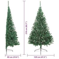 VidaXL Kunstmatig voorverlicht kerstboom met 300 led groen 210 cm pvc - thumbnail