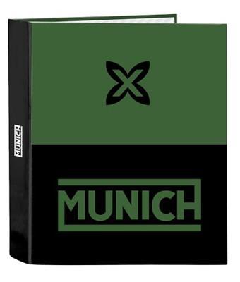 Ringmap Munich Caviar Groen Zwart A4 27 x 33 x 6 cm