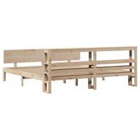 Bedframe met hoofdbord massief grenenhout 180x200 cm - thumbnail