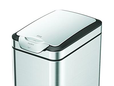 EKO afvalbak touch bar tina 30 l matzilverkleurig