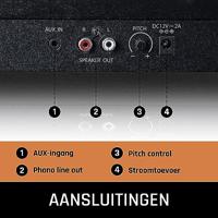 Lenco Riemaandrijving houten platenspeler met Bluetooth-ontvangst en 2 externe luidsprekers - LS-101BK - thumbnail