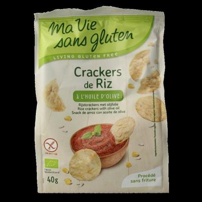 Rijstcrackers met olijfolie glutenvrij bio 40 Gram Rijstcrackers met olijfolie glutenvrij bio 40 Gram