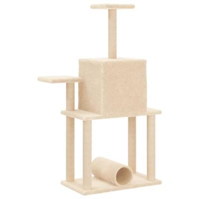Kattenmeubel met sisal krabpalen 122 cm crmekleurig - thumbnail