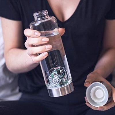 VitaJuwel ViA Vitality Glas Waterfles met Edelstenen - 500ml VitaJuwel ViA Vitality Glas Waterfles met Edelstenen - 500ml