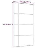 VidaXL Schuifdeur 102,5x205 cm mat esg-glas en aluminium wit - thumbnail