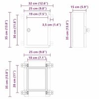 VidaXL Bedieningskast grijs 25 x 15 x 35 cm abs kunststof - thumbnail