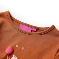 Kindershirt met lange mouwen ijsjesprint 92 cognackleurig - thumbnail