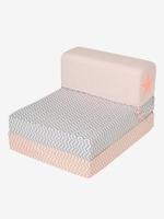 Lage fauteuil Scarabée effen lichtroze met print - thumbnail