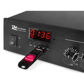 Power Dynamics PDM25 100V versterker 25W met Bluetooth, mp3 speler en radio