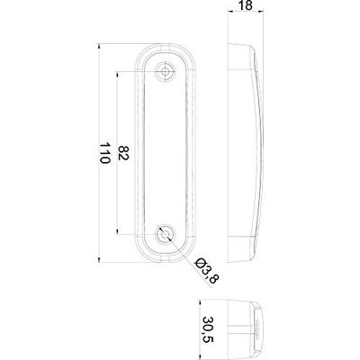 Fristom Markeringslicht Open kabeleinden Markeringslicht Achter 12 V, 24 V Rood Transparant