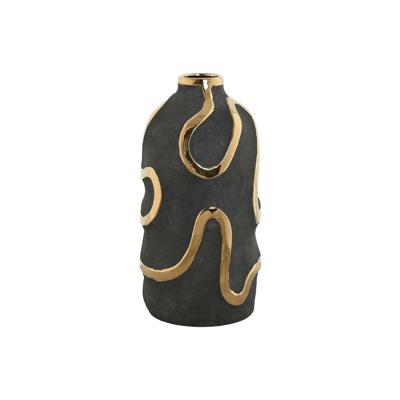 Vaas Home ESPRIT Grijs Gouden Keramiek Abstract Modern 17 x 17 x 35 cm Vaas Home ESPRIT Grijs Gouden Keramiek Abstract Modern 17 x 17 x 35 cm