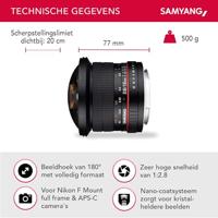 Samyang 12mm F/2.8 ED AS NCS Fish-eye Nikon AE - thumbnail