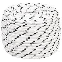 VidaXL Boottouw gevlochten 14 mmx100 m polyester wit - thumbnail