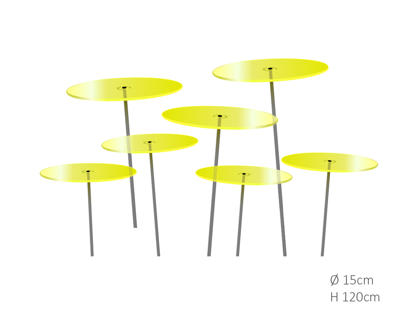 7 stuks! Zonnevangers Citroen geel medium 120x15 cm Cazador Del Sol - Cazador del sol