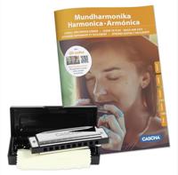 Cascha HH 1600 Blues Harmonica Set (DE/EN/FR/ES) met lesboek - thumbnail