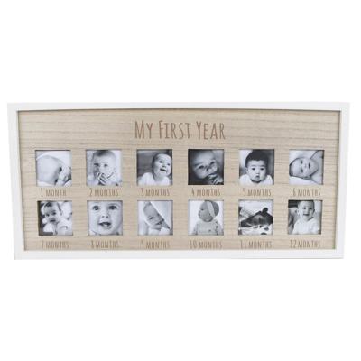Fotolijst My First Year Naturel/wit Hout 47x22x 1,5cm