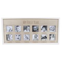 Fotolijst My First Year Naturel/wit Hout 47x22x 1,5cm - thumbnail