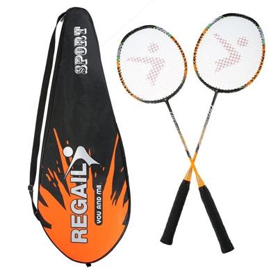 REGAIL 8019 2 IN1 Carbon duurzaam badminton racket met draagtas (oranje) REGAIL 8019 2 IN1 Carbon duurzaam badminton racket met draagtas (oranje)