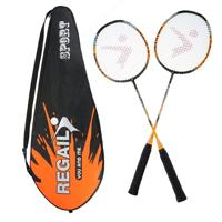 REGAIL 8019 2 IN1 Carbon duurzaam badminton racket met draagtas (oranje) - thumbnail