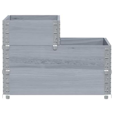 VidaXL Verhoogde plantenbak 3-laags 120x80 cm massief grenenhout grijs