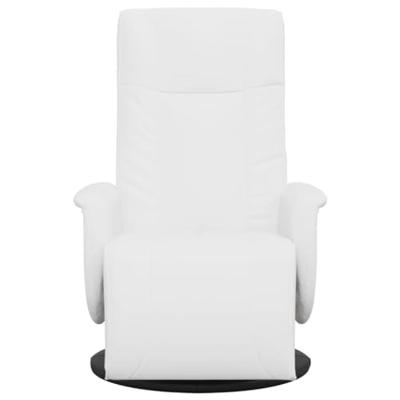 Fauteuil verstelbaar met voetensteun kunstleer wit