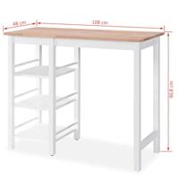 3-delige Barset MDF wit - thumbnail