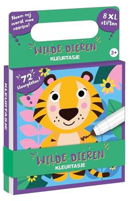 Kleurtasje wilde dieren - 8 XL stiften
