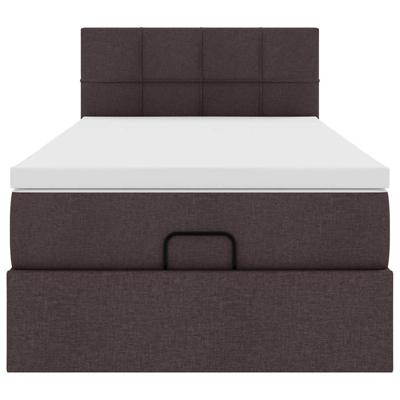 Ottoman bed met matras en LED's 140x200cm stof donkerbruin
