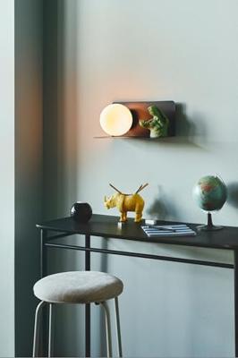 Zwarte wandplank met verlichting opaalglas Nordlux Lilibeth Zwarte wandplank met verlichting opaalglas Nordlux Lilibeth