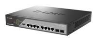 D-Link DSS 200G-10MPP - Switch - Managed - 8 x 10/100/1000 (PoE++) + 2 x Gigabit SFP - rack-mountable - PoE++ (242 W) - thumbnail