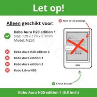 Lunso - Kobo Aura H20 Edition 1 hoes (6.8 inch) - Vegan Saffiano Leren sleep cover - Van Gogh Amandelbloesem - thumbnail