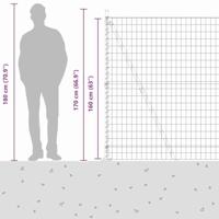 VidaXL Hek met paal grijs 1,6 x 10 m staal en pvc - thumbnail
