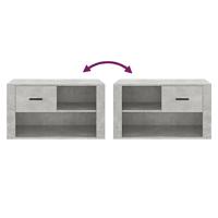 Schoenenkast 80x35x45 cm bewerkt hout betongrijs - thumbnail