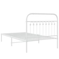 Bedframe met hoofdbord metaal wit 100x190 cm - thumbnail