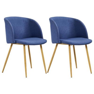 vidaXL Eetkamerstoelen 2 st stof blauw vidaXL Eetkamerstoelen 2 st stof blauw