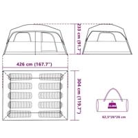 VidaXL Gezinstent 10-persoons waterdicht blauw - thumbnail