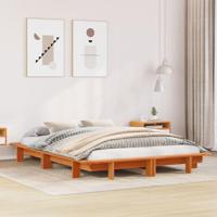 Bedframe zonder matras massief grenenhout wasbruin 120x200 cm - thumbnail
