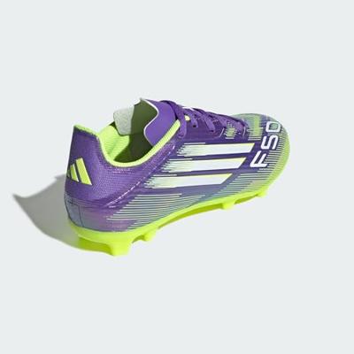 adidas F50 League Gras / Kunstgras Voetbalschoenen (MG) Kids Paars Wit Neongeel