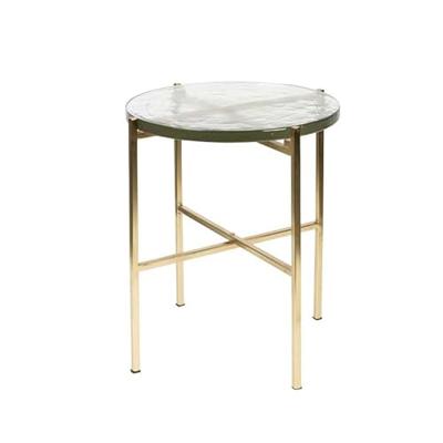 Dutchbone Bijzettafel 'Vidrio' 40cm, kleur Brass