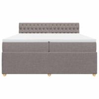Boxspring met matras stof taupe 200x200 cm - thumbnail