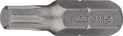 HAZET Bit 2211-5 · 1/4 inch (6,3 mm) zeskant massief · Binnenveeltandprofiel XZN · SW M5