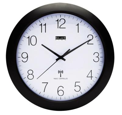 Zendergestuurde Wandklok 30 cm Analoog Wit/Zwart