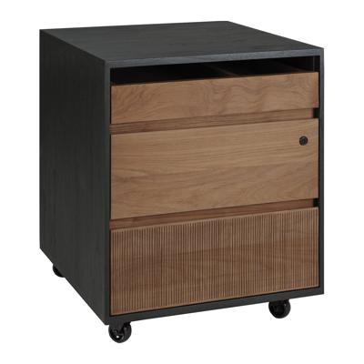 Ethnicraft Ladekast 'Oscar' Gevernist Teakhout, Met 3 laden, kleur Zwart/Bruin