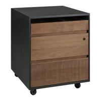 Ethnicraft Ladekast 'Oscar' Gevernist Teakhout, Met 3 laden, kleur Zwart/Bruin - thumbnail