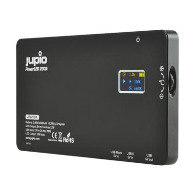 Jupio draagbare (camera) LED lamp en Powerbank in 1 - Volledig aluminium behuizing Jupio draagbare (camera) LED lamp en Powerbank in 1 - Volledig aluminium behuizing