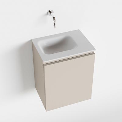 MONDIAZ OLAN 40cm toiletmeubel linen. LEX wastafel talc links geen kraangat