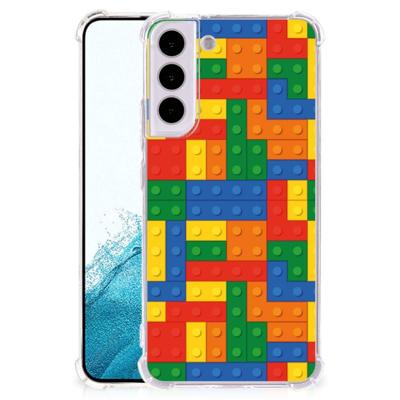 Samsung Galaxy S22 Doorzichtige Silicone Hoesje Blokken Samsung Galaxy S22 Doorzichtige Silicone Hoesje Blokken