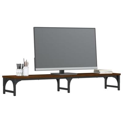 Monitorstandaard 105x23x15,5 cm bewerkt hout bruineikenkleurig - thumbnail