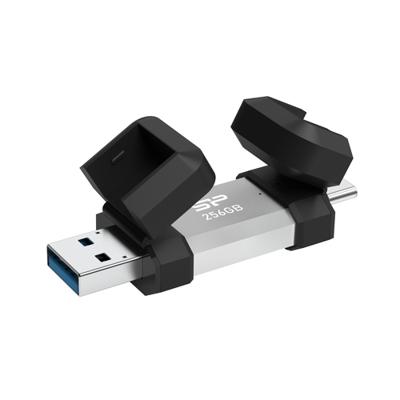 Silicon Power SP256GBUC3C51V1S USB flash drive 256 GB USB Type-A / USB Type-C 3.2 Gen 1 (3.1 Gen 1) Zwart, Zilver