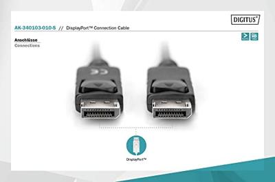 Digitus AK-340103-010-S DisplayPort-kabel DisplayPort Aansluitkabel DisplayPort-stekker, DisplayPort-stekker 1.00 m Zwart - thumbnail